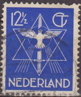 Holanda 1938 Scott 200 Sello Estrella, Paloma y Espada 12 1/2c usado Stamps Netherlands Holland Hollande Olanda 